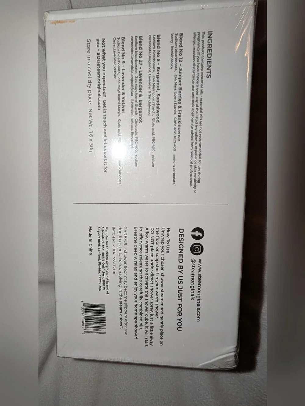 Steam Originals Shower Steam Kubes 16 Cubes Relax And Destress Sealed Package
